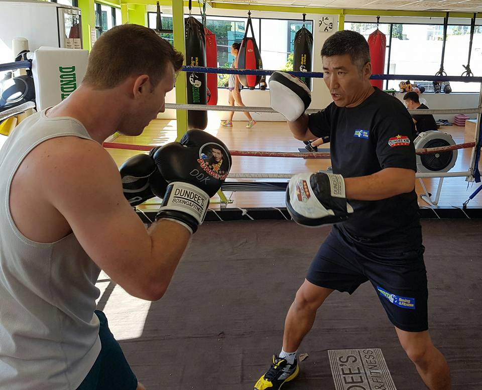 dundee with jeff horn - boxing gym
