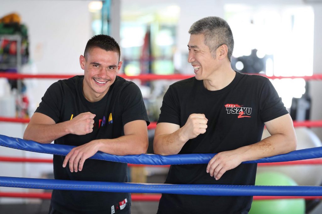 dundee kim after training session with tim tszyu